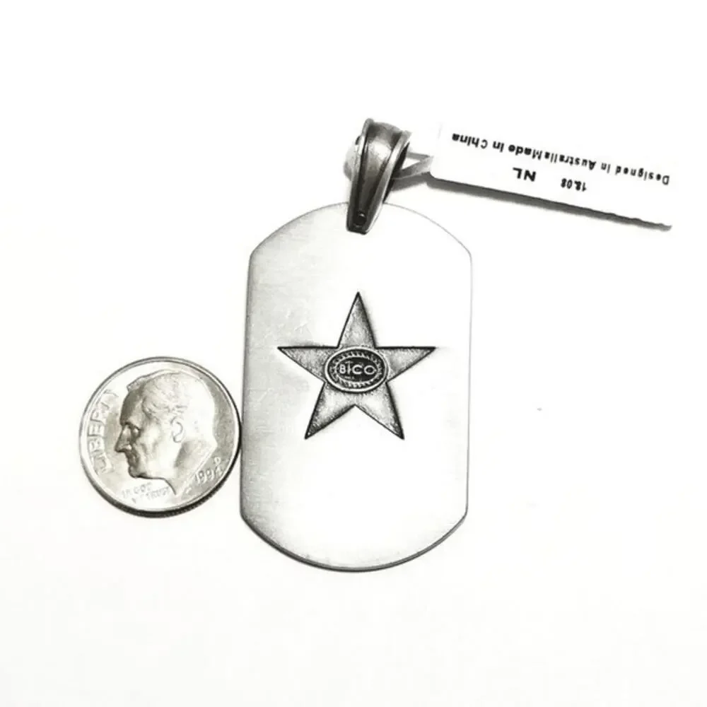 Sentosa Lion‎ Dog Tag Pendant In Silver